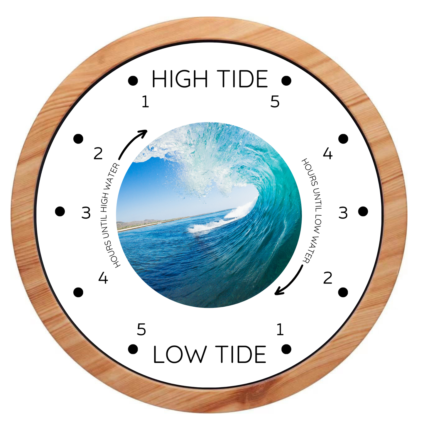 Ice White Waves Tide Clock